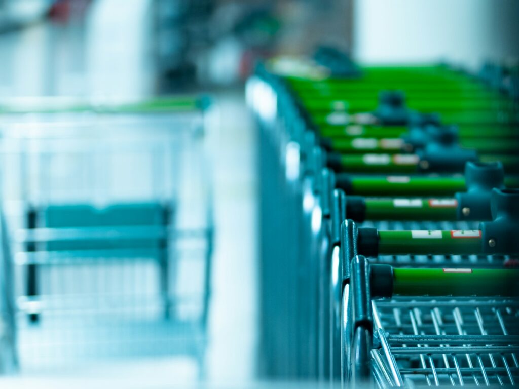 green and gray shopping carts Dollar General Stock